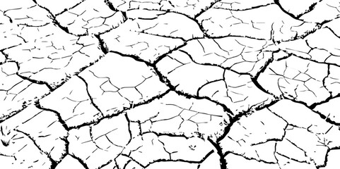 Dirty monochrome pattern vector.Grunge background of The ground cracks, fissure. 
