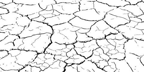 Dirty monochrome pattern vector.Grunge background of The ground cracks, fissure. 
