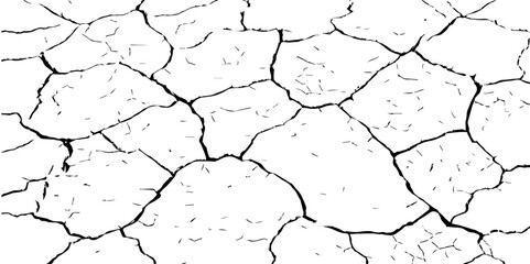 Dirty monochrome pattern vector.Grunge background of The ground cracks, fissure. 
