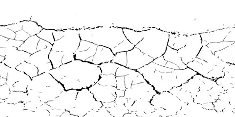 Dirty monochrome pattern vector.Grunge background of The ground cracks, fissure. 
