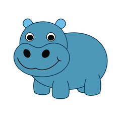 Fototapeta premium stoic hippopotamus showing its large mouth and tusks