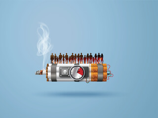 Cigarette Time Bomb with Silhouettes – Smoking Kills Concept Art
