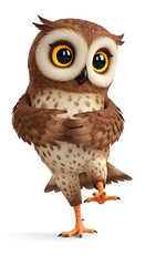 Fototapeta premium Adorable owl balances delicately wideeyed