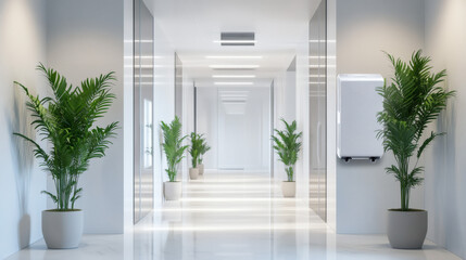 Modern HVAC Ducts in an Office Space With White Wall