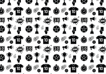 Football Soccer balls and boots doodle seamless pattern. Vector illustration background. For print, textile, web, home decor, fashion, surface, graphic design
