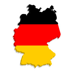 Obraz premium Germany territory map with national flag colors