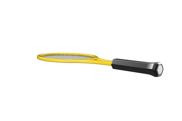 A standard yellow international competition tennis racket, perfect for sports and design. Rendered with high detail on a PNG Transparent HD Background for versatile use. High resolution isolated