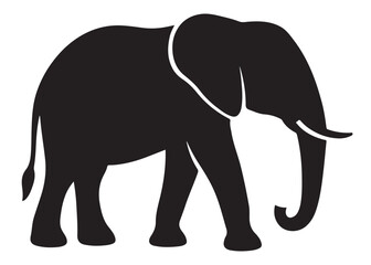 elephant wild animal logo silhouette vector, elephant icon logo silhouette, elephant silhouette vector illustration, african elephant silhouette vector isolated on white background