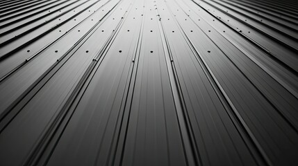 Obraz premium Detail shot of roof ridges and fastening points on a corrugated metal roof in a modern housing project