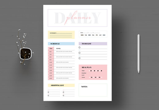 Daily Planner Layout