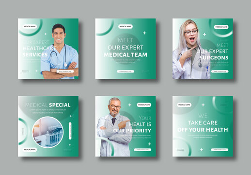 Medical Healthcare Social Media Banner Post Template
