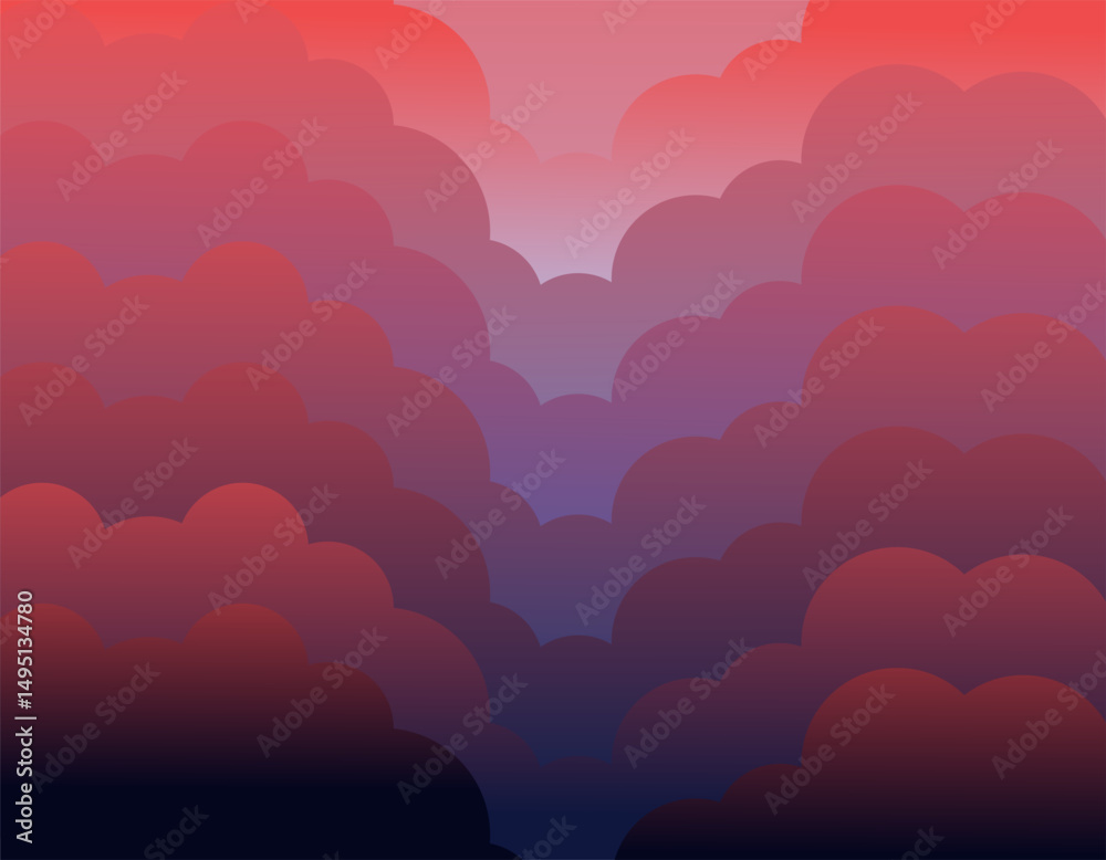 Wall mural sunset. abstract clouds in a gradient. clouds in the sky drawn with a gradient.