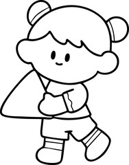 Cartoon Boys and Girls Elements Go to School 