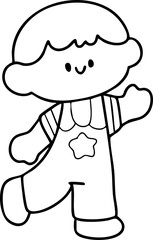 Cartoon Boys and Girls Elements Go to School 