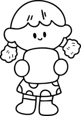 Cartoon Boys and Girls Elements Go to School 