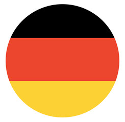 Round flag of Germany. Circle German flag isolated.