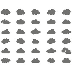 clouds icons shape , design and style in different forms