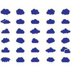 clouds icons shape , design and style in different forms