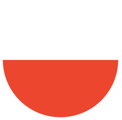 Round polish flag isolated, icon. The flag of Poland in a circle.
