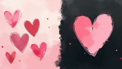 Pink hearts create an abstract, romantic background, perfect for Valentine's Day or wedding celebration designs