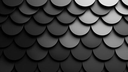 Abstract geometric pattern of overlapping circles.  Dark gray and black shades create a textured surface