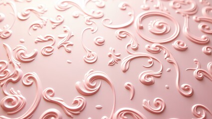 Pink seamless floral heart pattern vector background