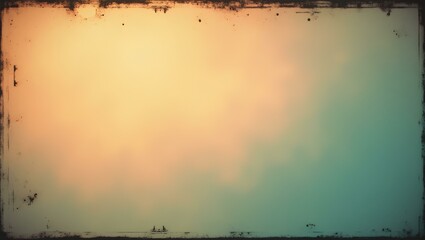Grunge film strip with a serene sunset over a calm lake reflection