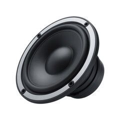 High Fidelity Audio Speaker Studio Shot Transparent and Silver