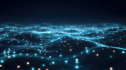 Obraz premium Abstract digital network wave graphic