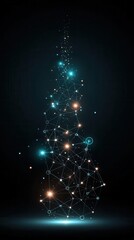 Abstract glowing digital tree design