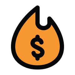 Simple Wasting Money colorful icon. The icon can be used for websites, print templates, presentation templates, illustrations, etc	
