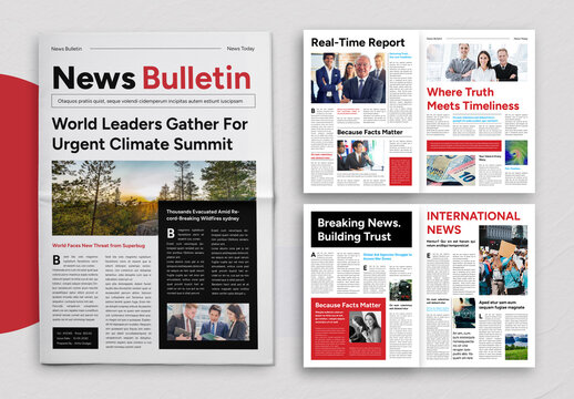 Classic Newspaper Layout Template Design