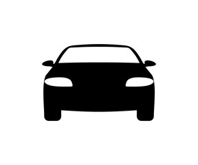 Automobile front side icon. Auto vehicle isolated. Transport icons. Automobile silhouette front view. Sedan car, vehicle or automobile symbol illustration on transparent background. 

