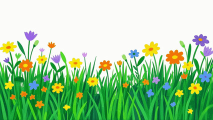Petals Adrift: Watercolor Wilderness flower field isolated vector illustration svg