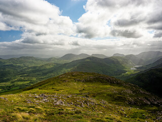Explore the tranquil beauty of Blackvalley in Ireland under a vibrant sky filled with clouds.