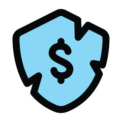 Simple Broken Shield colorful icon. The icon can be used for websites, print templates, presentation templates, illustrations, etc	