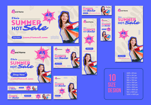 Summer Hot Sale Web Banner Set