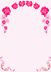 Pink rose frame SVG