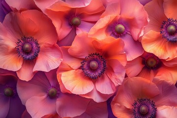 Fototapeta premium Close-up view of vibrant, colorful flowers.