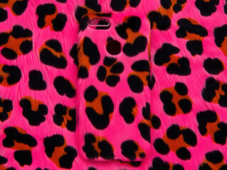 Obraz premium Glamorous pink cheetah print faux fur, soft fuzzy material.