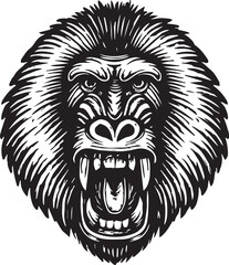 angry baboon vector illustration