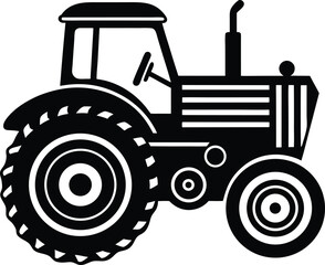 Classic American Farm Tractor Silhouette Minimalist Bold Design