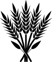 Minimalist Black Wheat Sheaf Silhouette Rustic Farm Patriotic Design Element