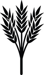 Minimalist Black Wheat Sheaf Silhouette Rustic Farm Graphic