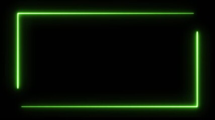 Abstract neon rectangle frame screen animation isolated on black background - Powered by Adobe