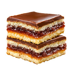 Delicious Layered Dessert with Chocolate Ganache and Fruit Jam Tiers Perfect for Celebrations and Sweet Treats Ideal for Stock Photo Use