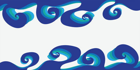 Sea waves layered vector background illustration and sea beach modern