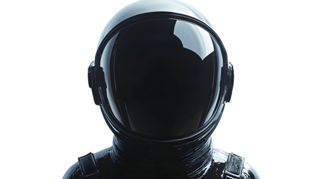 Abstract Modern Astronaut Helmet Isolated on Transparent Background