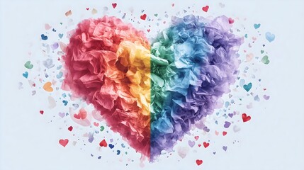 Celebrate diversity and love with a vibrant heart radiating the colors of the pride flag this pride month