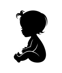Baby silhouette vector cute infant child design art